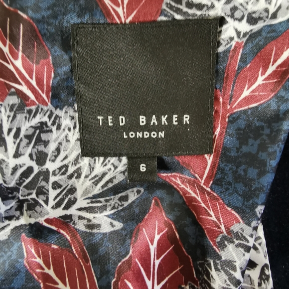 Ted Baker London Blue Velvet Bomber Jacket Size 6 - Picture 5 of 14